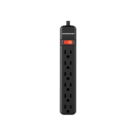 Monster Just Power It Up Surge Protctr 6Out Blk 1803
